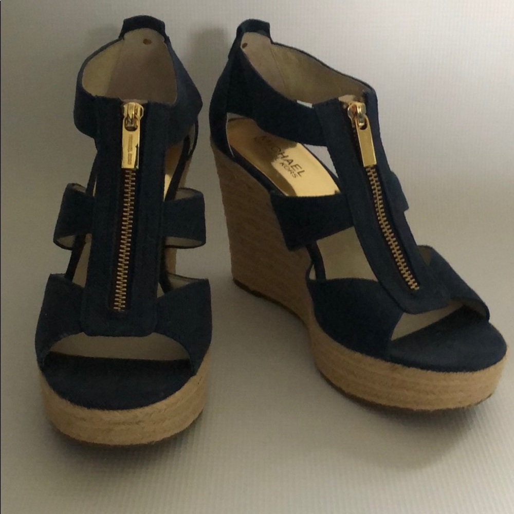 Michael Kors Navy Blue Wedge Sz9